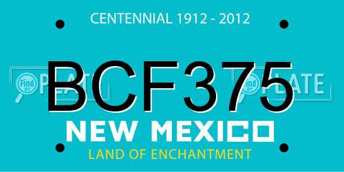 BCF375 New Mexico License Plate