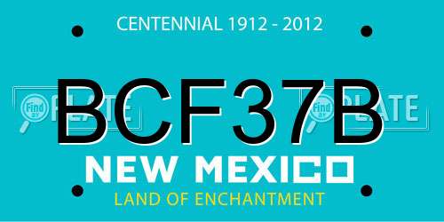 BCF37B New Mexico License Plate