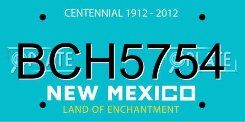 BCH5754 New Mexico License Plate