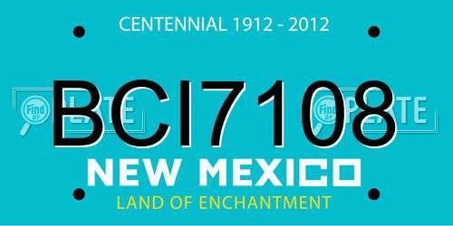 BCI7108 New Mexico License Plate