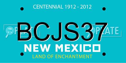 BCJS37 New Mexico License Plate