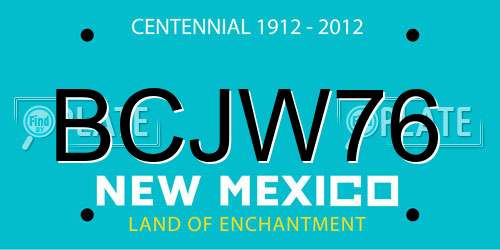 BCJW76 New Mexico License Plate