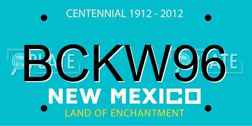 BCKW96 New Mexico License Plate