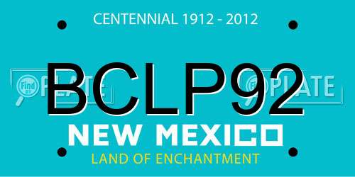 BCLP92 New Mexico License Plate