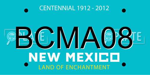 BCMA08 New Mexico License Plate
