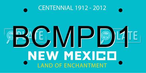 BCMPD1 New Mexico License Plate