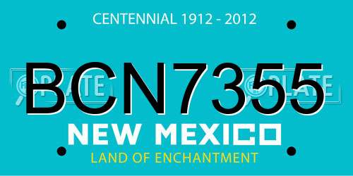 BCN7355 New Mexico License Plate