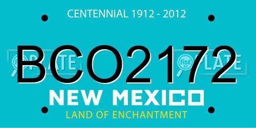 BCO2172 New Mexico License Plate