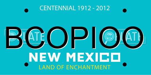 BCOPIOO New Mexico License Plate