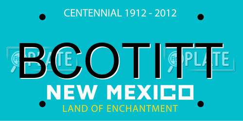 BCOTITT New Mexico License Plate