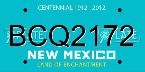 BCQ2172 New Mexico License Plate