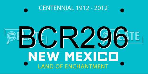 BCR296 New Mexico License Plate