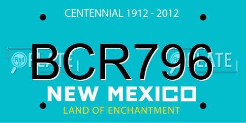 BCR796 New Mexico License Plate