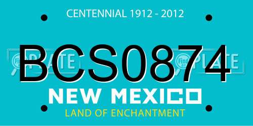 BCS0874 New Mexico License Plate