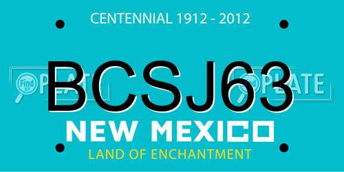 BCSJ63 New Mexico License Plate