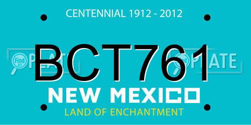 BCT761 New Mexico License Plate