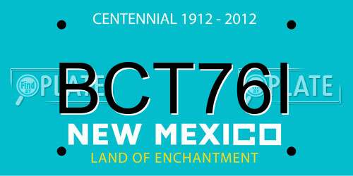 BCT76I New Mexico License Plate