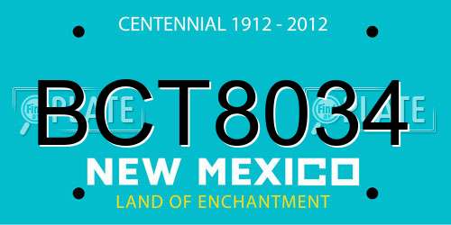 BCT8034 New Mexico License Plate