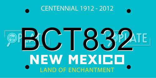 BCT832 New Mexico License Plate