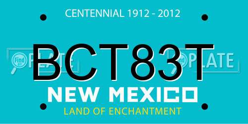 BCT83T New Mexico License Plate