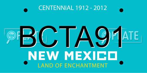 BCTA91 New Mexico License Plate