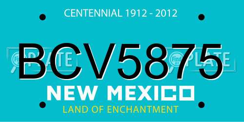 BCV5875 New Mexico License Plate