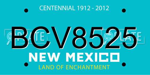 BCV8525 New Mexico License Plate