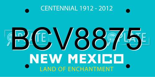 BCV8875 New Mexico License Plate