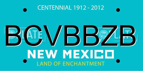 BCVBBZB New Mexico License Plate