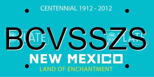 BCVSSZS New Mexico License Plate