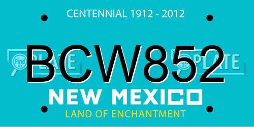 BCW852 New Mexico License Plate