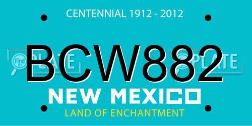 BCW882 New Mexico License Plate