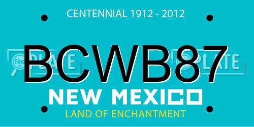 BCWB87 New Mexico License Plate