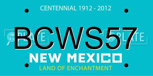 BCWS57 New Mexico License Plate