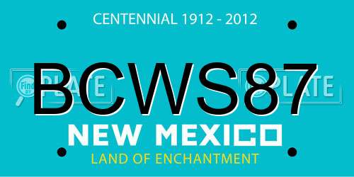BCWS87 New Mexico License Plate
