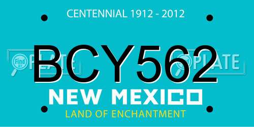 BCY562 New Mexico License Plate