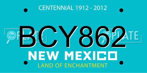BCY862 New Mexico License Plate