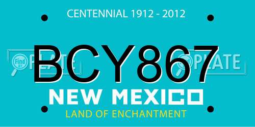 BCY867 New Mexico License Plate