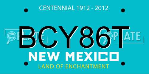 BCY86T New Mexico License Plate
