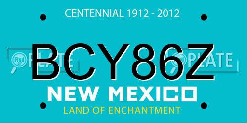 BCY86Z New Mexico License Plate