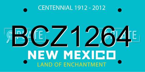 BCZ1264 New Mexico License Plate