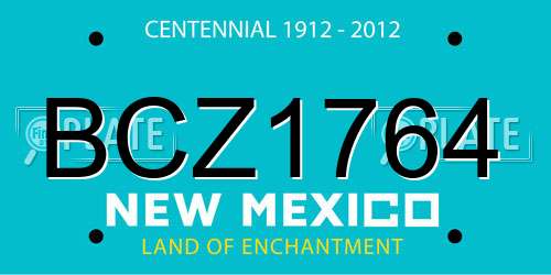 BCZ1764 New Mexico License Plate
