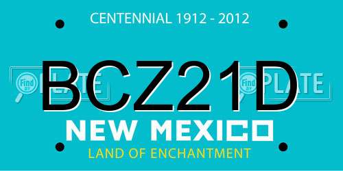 BCZ21D New Mexico License Plate