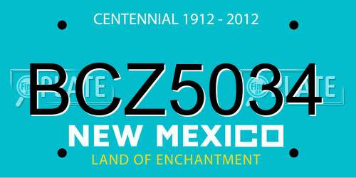 BCZ5034 New Mexico License Plate