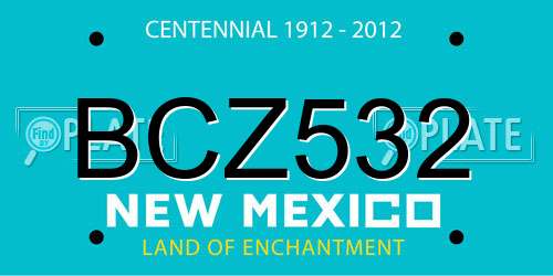 BCZ532 New Mexico License Plate