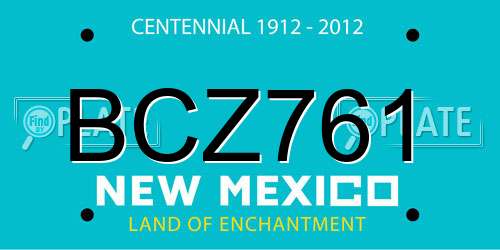 BCZ761 New Mexico License Plate