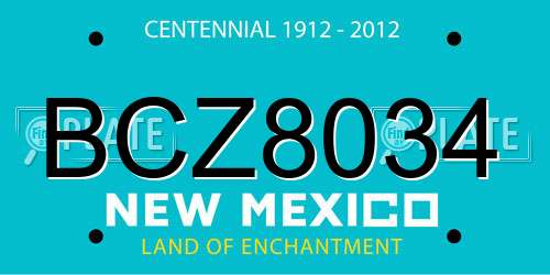 BCZ8034 New Mexico License Plate