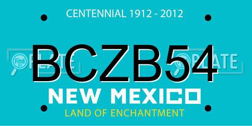 BCZB54 New Mexico License Plate