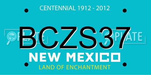 BCZS37 New Mexico License Plate