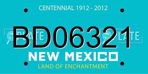 BD06321 New Mexico License Plate